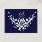 WEISS GRIFFINS AQUAMARINE GEMSTONE MONOGRAM Blau Visitenkarte (Rückseite)