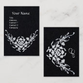 WEISS GRIFFINS FLORAL FANTASY MONOGRAMM Black Pape Visitenkarte (Vorne/Hinten)