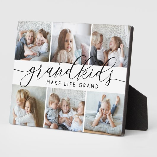 Weiß | Großkinder machen Life Grand Foto Collage Fotoplatte (Seite)