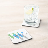 Weiß-grün-grau-minimaler Untersetzer aus hartem Ku (Rechte Seite)