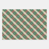 Weiß, grün, Kariert Geschenkpapier Set (Vorderseite)