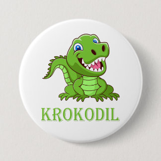 weiß grün Krokodil Cartoon Button