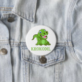 weiß grün Krokodil Cartoon Button (Beispiel)
