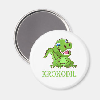 weiß grün Krokodil Cartoon Magnet