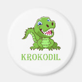 weiß grün Krokodil Cartoon Magnet (Vorne)