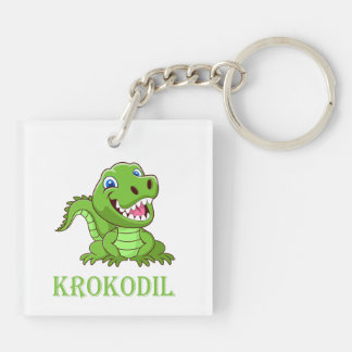 weiß grün Krokodil Cartoon Schlüsselanhänger