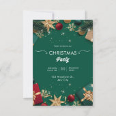 Weiß & Grün Moderne frohe Weihnachten Einladung (Vorderseite)