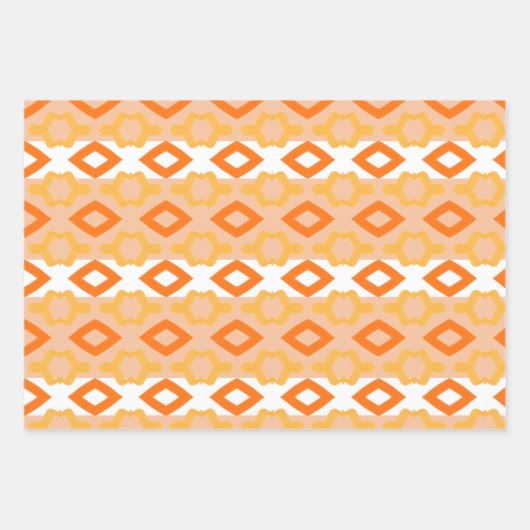 Weiß grün und orange geschenkpapier set (Vorderseite)