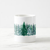 Weiß-grüne Aquarellumhüllung in Waldgrün Kaffeetasse (Mittel)