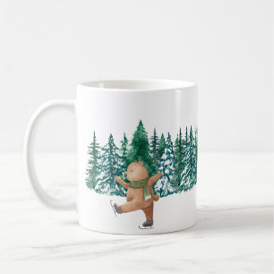 Weiß-grüne Aquarellumhüllung in Waldgrün Kaffeetasse