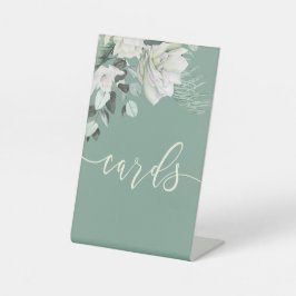 Weiß-grüne Blumenkarten-Zeichen Sockelschild