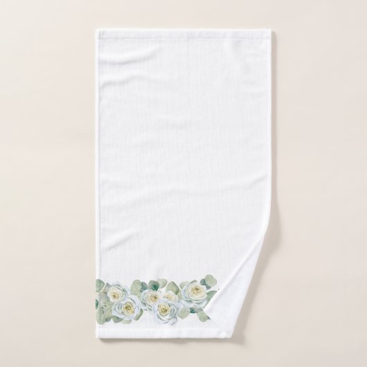 Weiß grüne delikate Aquarellfarben Blätter Badhandtuch Set (Handtuch)