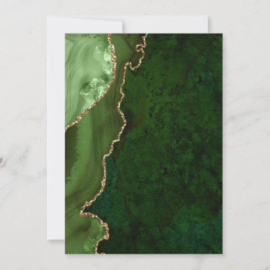 Weiß & Grüne Gold Save the Date Einladung (Rückseite)