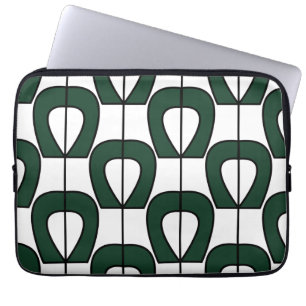Weiß Grüne Moderne Geometrische Kühle Abstrakte Laptopschutzhülle