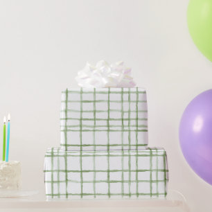 Weiß Grüne Streifen Geburtstag Geschenkpapier