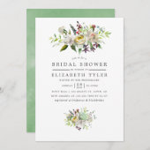 Weiß-grünes Brautparty Einladung (Vorne/Hinten)