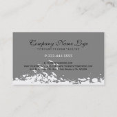 Weiß & Grunge Silver Strip & Flying Birds Visitenkarte (Rückseite)