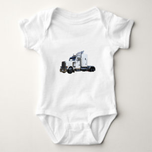 Weiß-halb Sattelzug Baby Strampler