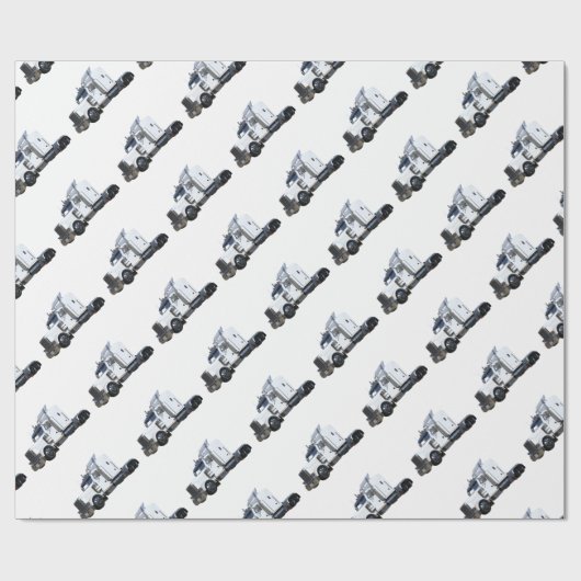 Weiß-halb Sattelzug Geschenkpapier (Flach)