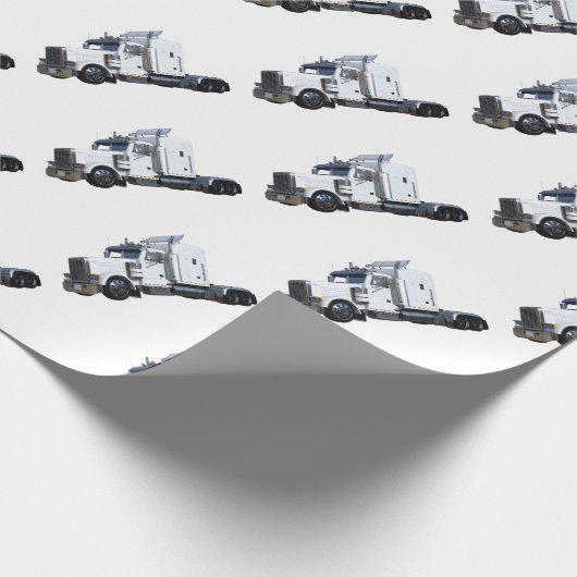 Weiß-halb Sattelzug Geschenkpapier (Ecke)