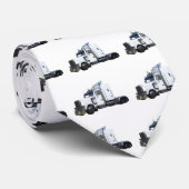 Weiß-halb Sattelzug Krawatte (Gerollt)