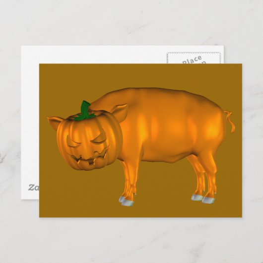 Weiß Halloween Pig Postkarte (Vorne/Hinten)