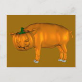 Weiß Halloween Pig Postkarte (Vorderseite)