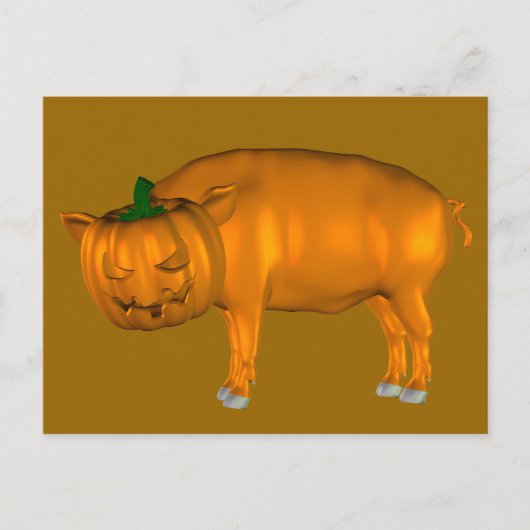 Weiß Halloween Pig Postkarte (Vorderseite)