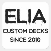 Weiß-Hauptlogo Quadratischer Aufkleber (Vorderseite)