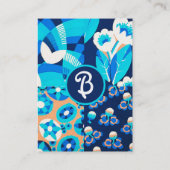 WEISS HAWAII BLUE BLUES BOLD FLORAL MONOGRAM VISITENKARTE (Rückseite)