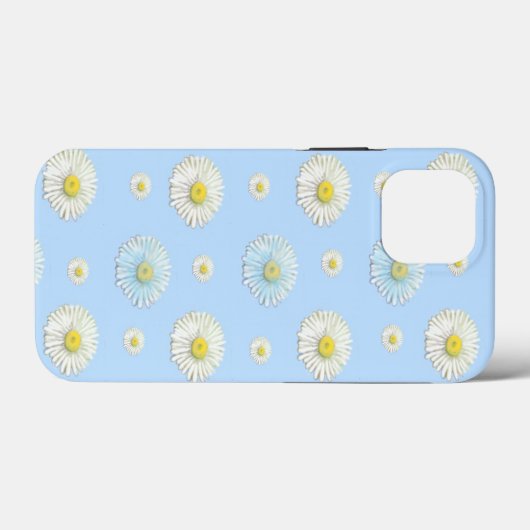 Weiß & hellblau Daisy Muster Case-Mate iPhone Hülle (Rückseite (Horizontal))