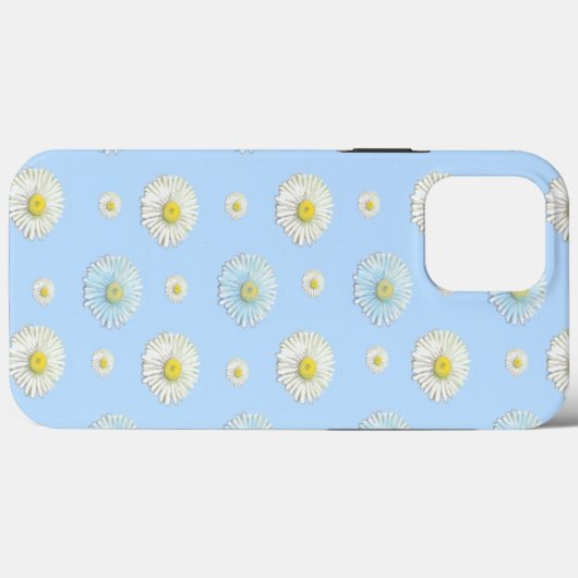 Weiß & hellblau Daisy Muster Case-Mate iPhone Hülle (Rückseite (Horizontal))