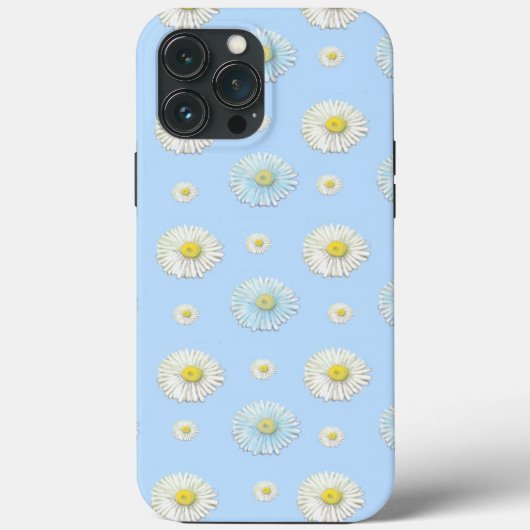 Weiß & hellblau Daisy Muster Case-Mate iPhone Hülle (Rückseite)
