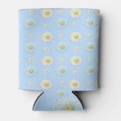 Weiß & hellblau Daisy Muster Dosenkühler (Vorderseite)