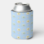 Weiß & hellblau Daisy Muster Dosenkühler (Kanne Rückseite)
