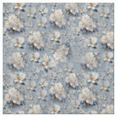 Weiß & hellblau Silky-Blume wiederholen Stoff (Muster)