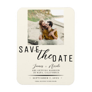 Weiß Hochzeit Foto Save the Date Magnet