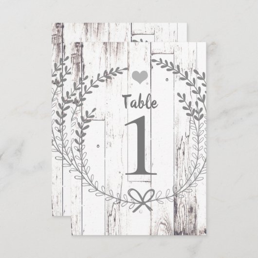 Weiß Holz Rustikale Hochzeitssitze Tischnummer (Vorne/Hinten)