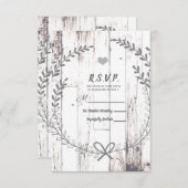 Weiß Holz Rustikaler Bauernhof Land Hochzeit UAWG RSVP Karte (Vorne/Hinten)