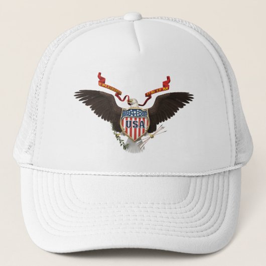 Weiß-Hut Amerikaner-Eagles USA Truckerkappe (Vorderseite)