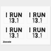 Weiß I Run 13.1 Aufkleber (Blatt)