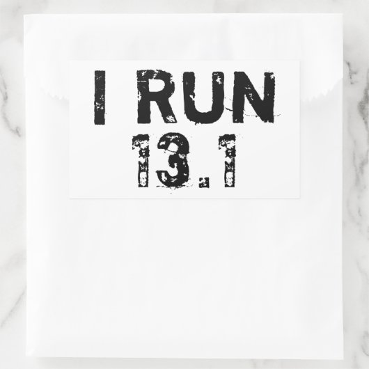 Weiß I Run 13.1 Aufkleber (Tasche)