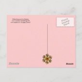 WEISS IM FENSTER, antik rosa Postkarte (Rückseite)