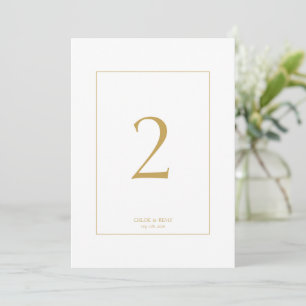 Weiß Imitation von Gold Frame Wedding Tischnumme