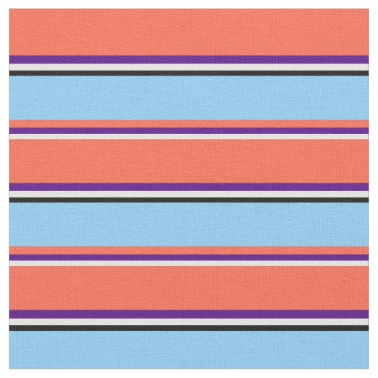 Weiß, Indigo, Rot, Light Sky Blue und Black Stoff (Nahaufnahme)