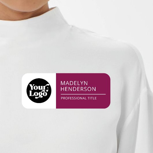 Weiß Karmin Rot Geschäft Logo Mitarbeiter Magnetis Namensschild