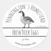Weiß | Kennzeichnung von Enteneiern Runder Aufkleber (Vorderseite)