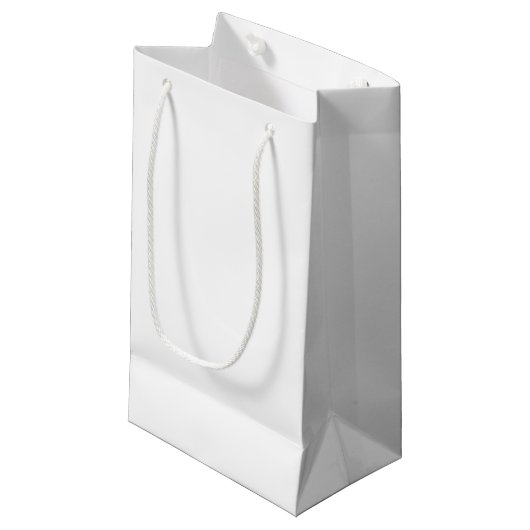 Weiß Kleine Geschenktüte (Vorderseite Schrägansicht)