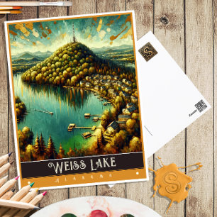 Weiss Lake, Alabama Vintage-Gemälde Postkarte