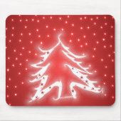 Weiß leuchtende Weihnachtsbaumsteine auf Red Mouse Mousepad (Vorne)